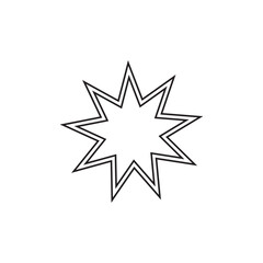 Bahai line icon set. nine pointed Baha symbol. Persian star line icon suitable for apps and websites UI designs.