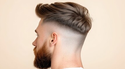 Modern Men&rsquo;s Hairstyle with Fade and Beard Trim