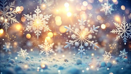 Beautiful snowflakes on a sparkling background representing winter joy and Christmas spirit