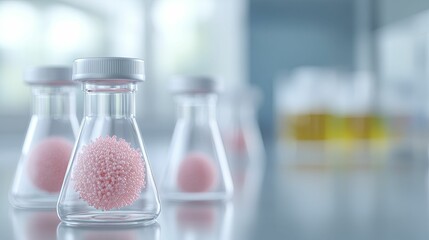 Nanotoxicology Risk Assessment, assessing nanoparticle toxicity, set against a lab background, 3D illustration