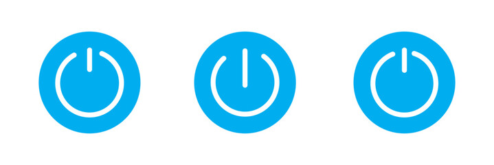 Fototapeta premium On off power button. Switch on switch off icon. Press start button sign isolated on white background. On off vector circle symbol.