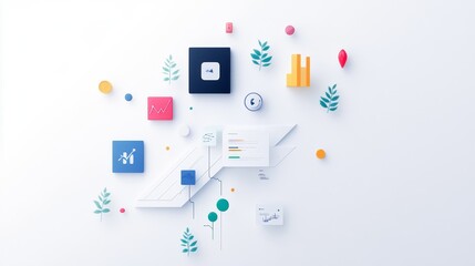 Fototapeta premium Creative Digital Elements for Data Analysis and Growth