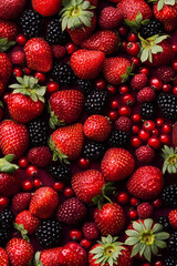 Fototapeta premium many small berries and strawberries background