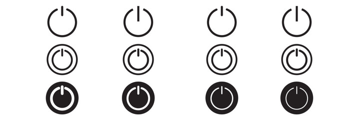 power button icon vector set .