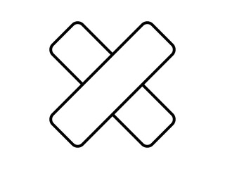 ミニマルな絆創膏ばってんアイコンF：長方形黒