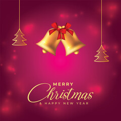 Christmas Background with Cute Bells and Elements