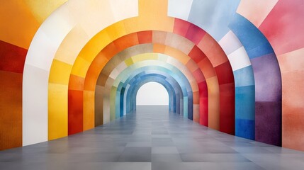 Obraz premium Vibrant Archway in Modern Artistic Space