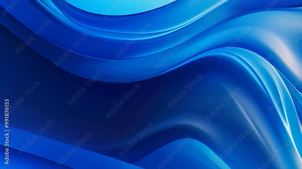 Poster An Video showcasing an abstract blue background filled with wavy lines, Saturated abstract blue background