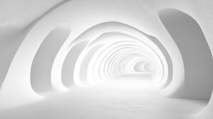 Obraz premium Futuristic White Corridor with Sleek Design