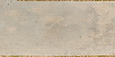 top view of the texture of paving slabs on pedestrian path