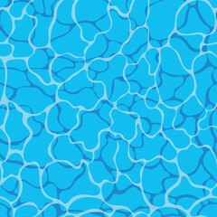 Turquoise rippled water texture background. Seamless pattern. Sea waves abstract background. Modern flat  background design with tranquil turquoise ripples. Vector illustration.