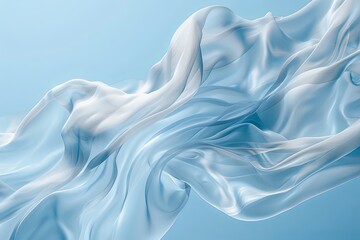 Obraz premium Clear flying fabric on a light blue background