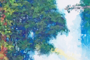 Oil paintings and various flowers, lotus leaves, lotus flowers, animals, marine creatures, forests, tigers, tropical leaves, beautiful scenery