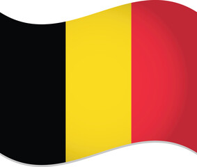 Belgium Country Flag Waving Vector