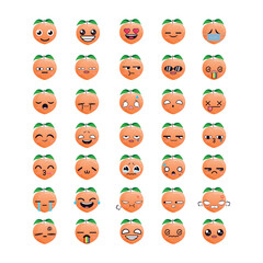 Peach emoji set