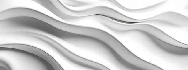 Obraz premium White background with undulating waves, rendered in the style of Cinema 4D