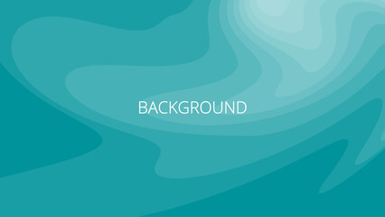 Teal green abstract background with sharp wavy lines and gradient transition, dynamic swirl shape. Inclined bends	
