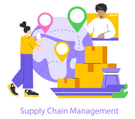 Business Operations. Flat Vector Illustration