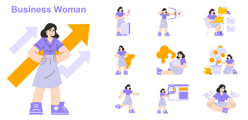 Businesswoman. Flat Vector Illustration