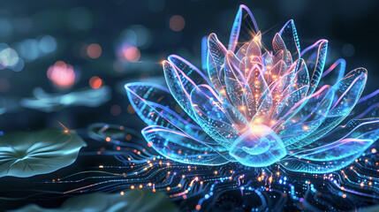Obraz premium Sparkling shiny lotus flower 