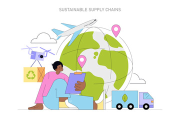 Sustainability and ESG. Flat Vector Illustration