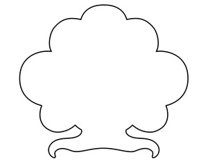 Bush with roots, small plant - vector linear illustration for coloring pages, sign or logo. Outline. Shrub - botanical pictogram or icon	