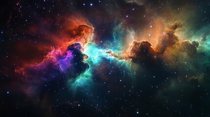 Fototapeta premium space. beautiful colorful views of the cosmic nebula created by generative artificial intelligence