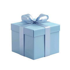 Obraz premium Blue Gift Box with Ribbon