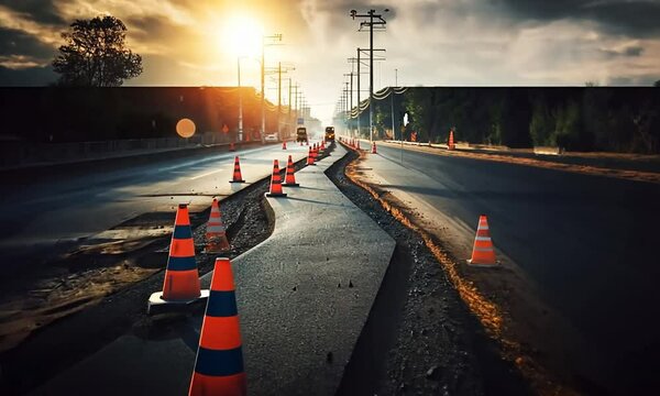 Travaux sur chauss&eacute;e avec renouvellement de canalisation et bitumage, BTP li&eacute;e &agrave; la voirie, l'assainissement et les r&eacute;seaux urbains