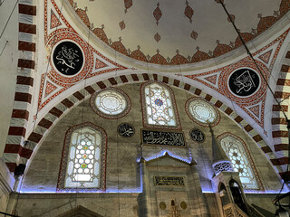 Obraz premium Sokollu Mehmet Pasha Mosque and Complex, located in Luleburgaz, Turkey, was built by Mimar Sinan in the 16th century.