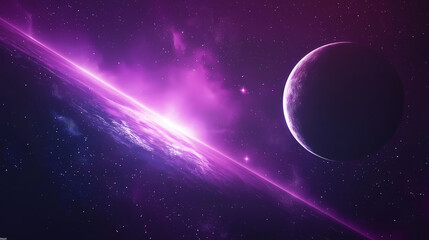Abstract planet in purple space