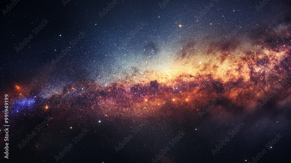 Wall mural stunning visualization of the milky way, emphasizing the underlying mathematical principles