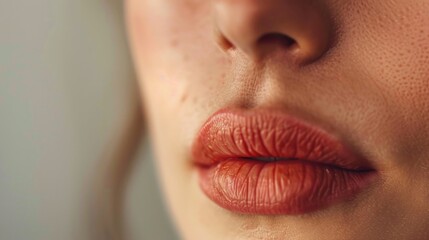 A close-up shot of a woman's lips with visible freckles, suitable for beauty or lifestyle content