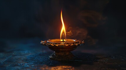 A single lit candle placed on a table with a simple, elegant ambiance