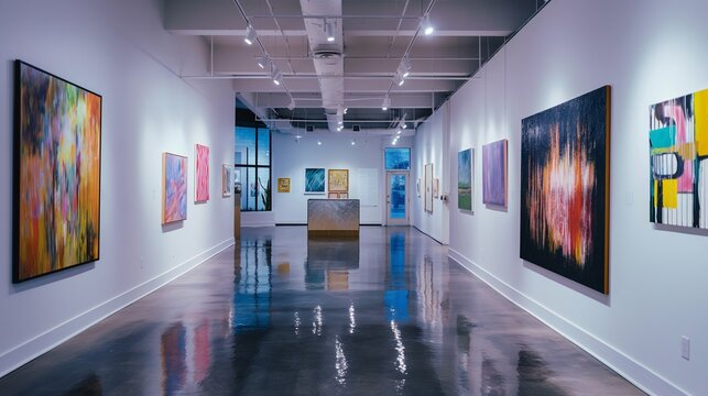 art gallery with a diverse collection of artworks