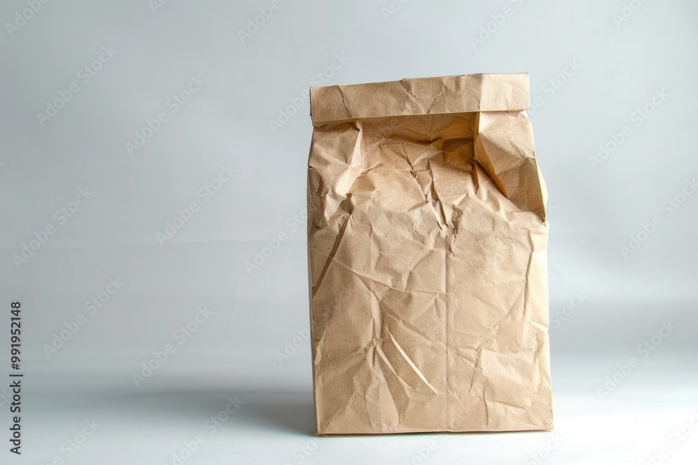 Aufkleber a brown paper bag sits atop a table with a straightforward and informative description, suitable for