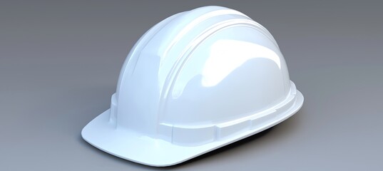 Fototapeta premium White construction helmet caring about the environment, photorealistic, blue colours