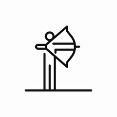 archer shoot arrow icon sign vector