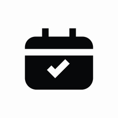 calendar check mark icon sign vector