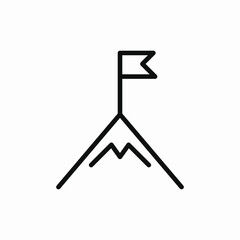 flag mountain top icon sign vector