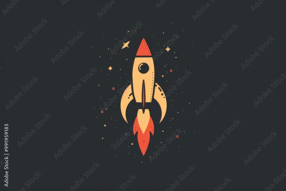 Poster a space shuttle soaring through the dark night sky with stars and planets in the background