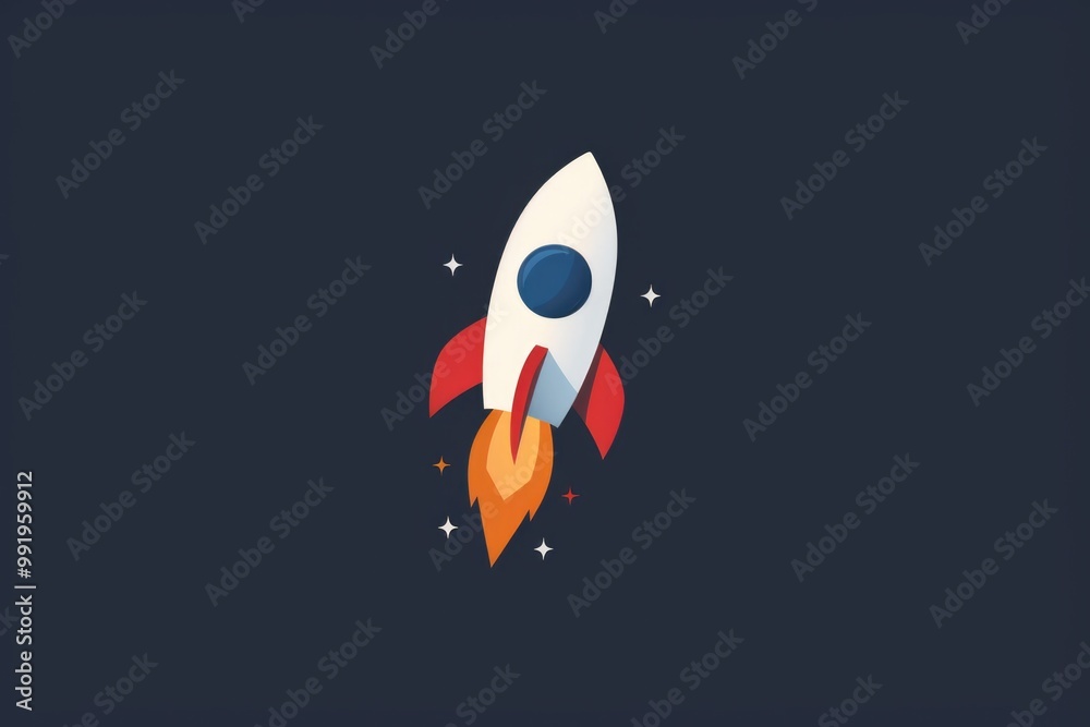 Poster A rocket soaring through the sky, a powerful and dynamic image