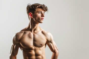 A youthful male figure stands relaxed, hands in pockets, exuding confidence