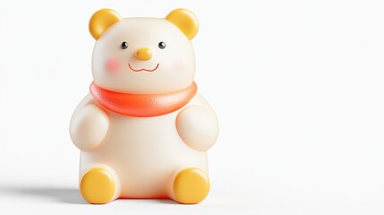 This charming Cute Bear Figurine with a lovely orange scarf adds a cozy touch to home decor
