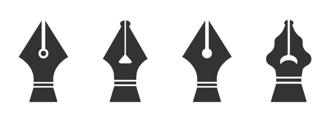 Fountain pen vector icons collection. Fountain pen. Fountain pen vector signs