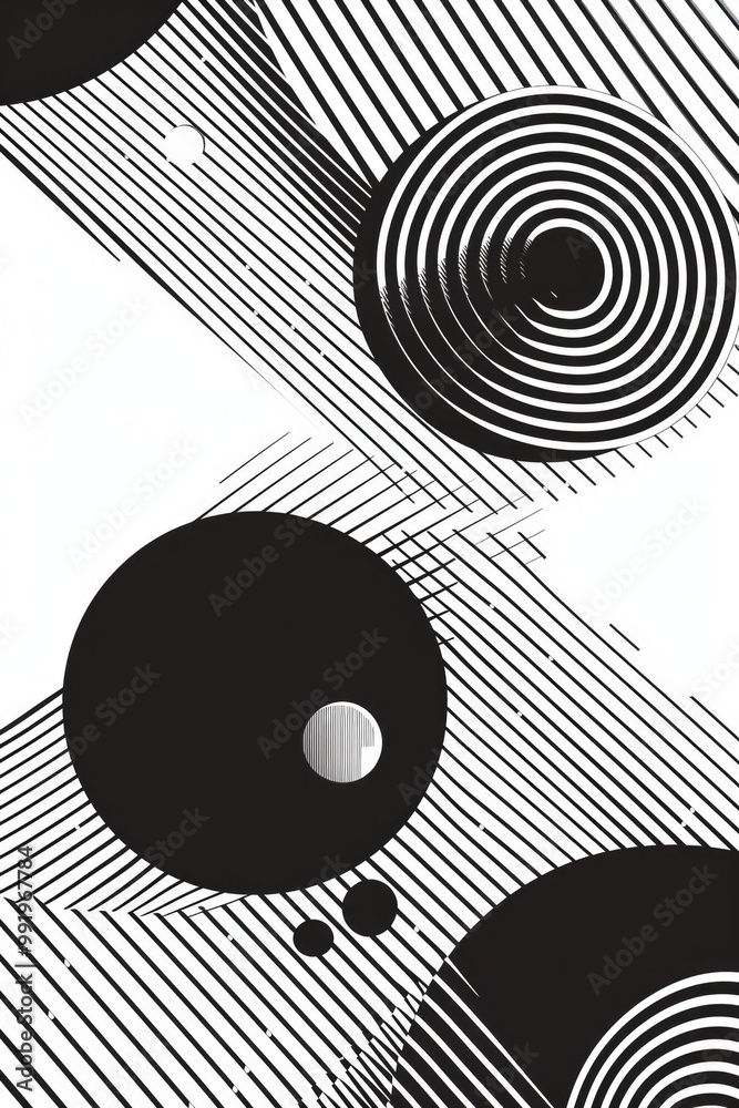Poster A close-up shot of intricate geometry patterns composed of circles and lines