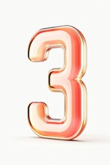 Stylish and Transparent Number 3 Design Ideal for a Variety of Creative Projects and Uses