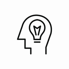 idea bulb head icon sign vector