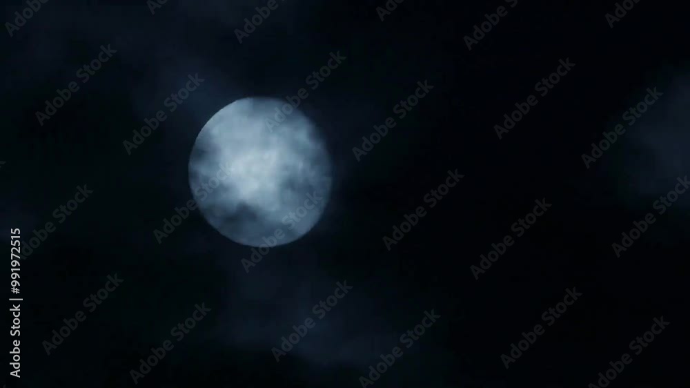 Canvas Prints the moon moving quickly across dark clouds in the sky.