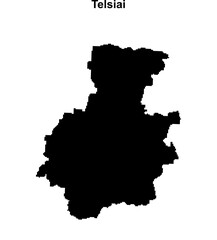 Telsiai county blank outline map
